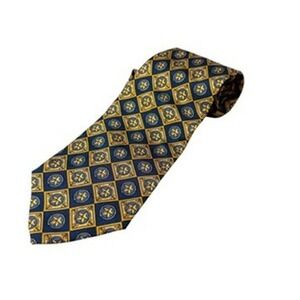 100% Silk Neiman Marcus United States Senate Tie‎ Navy Blue Gold Star Pattern